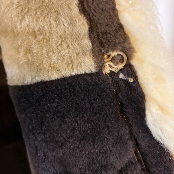VTG Jukie Inc. House of Suede & Leather patchwork shearling Jacket Size Small - Picture 8 of 12